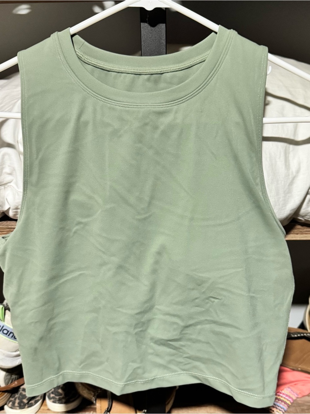 Amazon Light Sage Green Cropped Tank Top